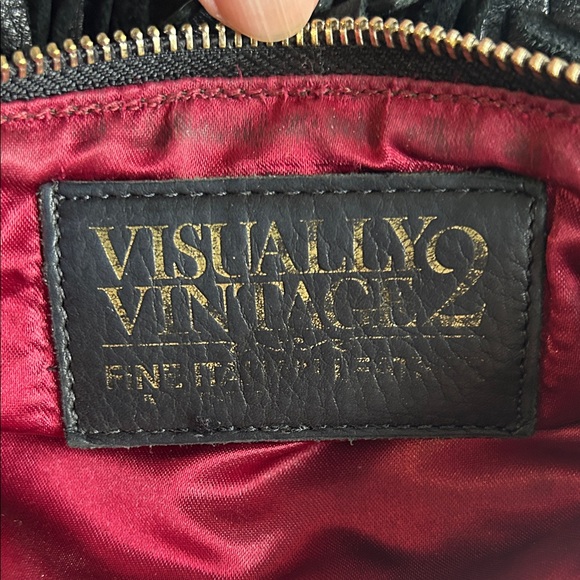 Visually Vintage 2 Black Leather Fringe Crossbody Bag - Picture 5 of 9